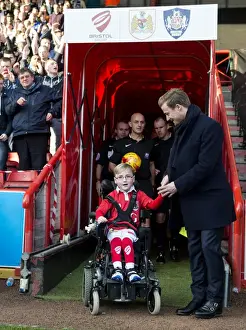 Bristol City V Preston North End Prints: Bristol City's Oskar Pycroft and Wade Elliott Leading the Team Out at Ashton Gate - Sky Bet League One