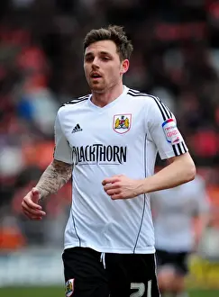 Black Pool Prints: Bristol City's Paul Anderson in Action at Bloomfield Road during Blackpool vs Bristol City Npower Championship