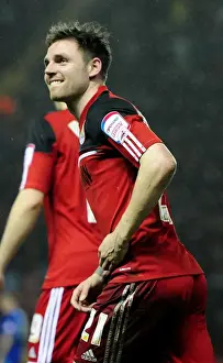 Bristol City V Watford Prints: Bristol City's Paul Anderson Celebrates Second Goal Against Watford, 29 January 2013