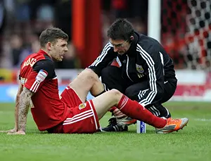 Bristol City's Paul Anderson Receives On-Field Treatment During Championship Match vs Ipswich Town