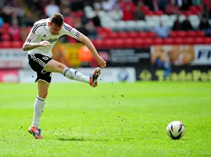 Framed Print : Bristol City's Paul Anderson Shoots at The Valley during Charlton Athletic vs. Bristol City Npower Championship Match, May 2013