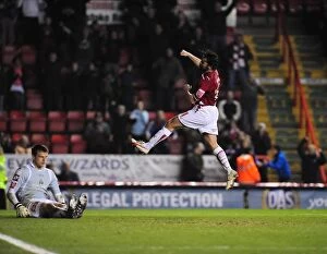 Images Dated 23rd March 2010: Bristol City's Paul Hartley Celebrates Goal Against Barnsley in Championship Match, 23/03/2010