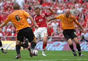 Play Off Final Prints: Bristol City's Play-Off Final Triumph: Celebrating Promotion with Lee Trundle at Wembley