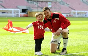 Bristol City V Huddersfield Town Prints: Bristol City's Richard O'Donnell Celebrates with Son after Championship Win vs
