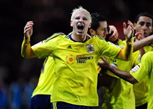 Southampton V Bristol City Prints: Bristol City's Ryan McGivern Celebrates Goal Against Southampton in Championship Match