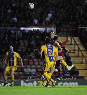Images Dated 21st August 2012: Bristol City's Ryan Taylor Narrowly Misses Header Goal Against Crystal Palace in 2012 Championship