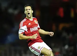 Framed Print : Bristol City's Sam Baldock in Action Against Brentford (October 2013) Framed Print : Bristol City's Sam Baldock in Action Against Brentford (October 2013)