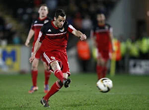Images Dated 19th April 2013: Bristol City's Sam Baldock Aims for the Net against Hull City (April 2013)