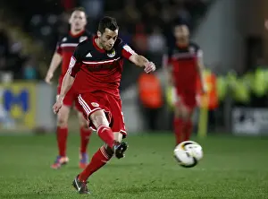 Framed Print : Bristol City's Sam Baldock Aims for the Net against Hull City (April 2013)
