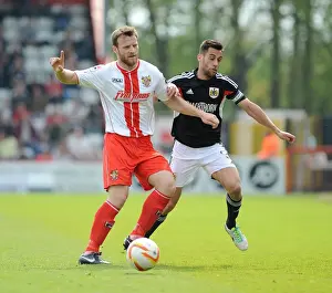 Bristol City's Sam Baldock Battles for the Ball against Stevenage's Luke Jones in Sky Bet League One Clash