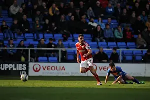 Shrewsbury Town V Bristol City Prints: Bristol City's Sam Baldock Breaks Away in Shrewsbury Town Showdown