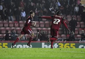 Images Dated 23rd October 2012: Bristol City's Sam Baldock Celebrates Goal Against Burnley, Championship Football Match
