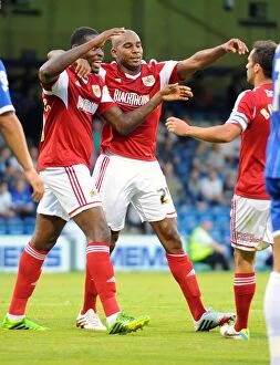 Images Dated 6th August 2013: Bristol City's Sam Baldock Celebrates Goal Against Gillingham in Capital One Cup First Round