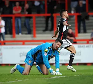 Stevenage V Bristol City Prints: Bristol City's Sam Baldock Celebrates Goal Over Dejected Stevenage's Chris Day