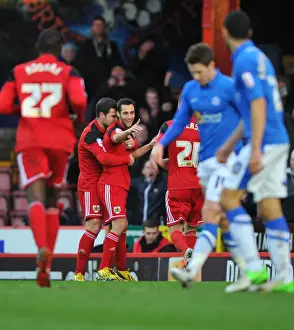Bristol City V Peterborough Prints: Bristol City's Sam Baldock Celebrates Goal Against Peterborough United