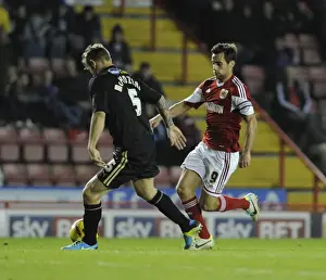 Bristol City V Crawley Town Prints: Bristol City's Sam Baldock Charges Forward Against Crawley Town's Kyle McFadzean in Sky Bet League One Clash