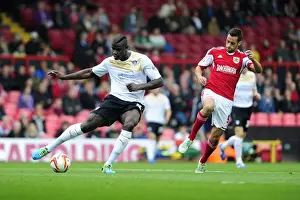 Bristol City V Colchester United Prints: Bristol City's Sam Baldock Closes In on Colchester United's Magnus Okuonghae in Sky Bet League One Clash