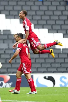 Bristol City's Sam Baldock in Euphoric Goal Celebration (2013): Sky Bet League One Clash vs. Milton Keynes Dons