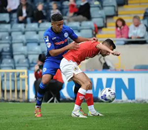 Rochdale V Bristol City Prints: Bristol City's Sam Baldock Faces Off Against Rochdale's Bastien Hery in League One Clash