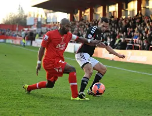 Bristol City's Sam Baldock Fends Off Tamworth's Duane Courtney During FA Cup Clash