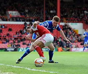 Bristol City's Sam Baldock Fights for Possession against Crewe in Sky Bet League One Clash