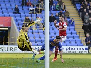 Images Dated 8th March 2014: Bristol City's Sam Baldock Goes for Glory: Shrewsbury Town vs. Bristol City, March 8, 2014