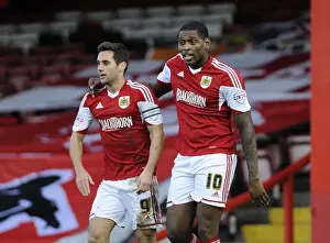 Bristol City's Sam Baldock and Jay Emmanuel-Thomas Celebrate Goal vs Stevenage (December 2013)