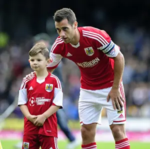 Bristol City's Sam Baldock and Mascot Celebrate at Vale Park during Port Vale vs. Bristol City, Sky Bet League 1 Match