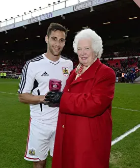 Framed Print : Bristol City's Sam Baldock Named Player of the Season in Thrilling 2014 Match Against Crewe