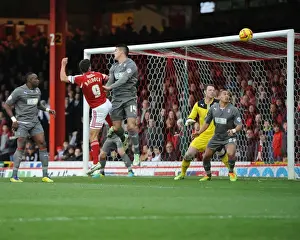 Bristol City V Rotherham United Prints: Bristol City's Sam Baldock Narrowly Misses Header Goal Against Rotherham United