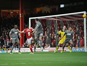 Bristol City V Rotherham United Prints: Bristol City's Sam Baldock Narrowly Misses Heading Goal Against Rotherham United