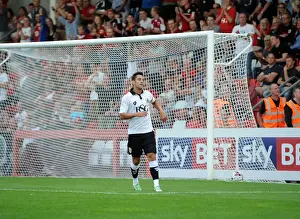 Whaddon Road Prints: Bristol City's Sam Baldock Rejoices in Pre-Season Goal Against Cheltenham Town