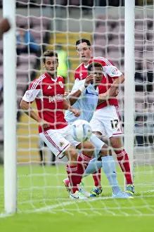 Coventry City V Bristol City Prints: Bristol City's Sam Baldock Scores Dramatic Goal Past Coventry's Cyrus Christie