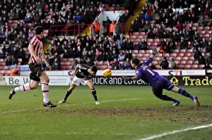 Sheffield United V Bristol City Prints: Bristol City's Sam Baldock Scores Dramatic Header Against Sheffield United