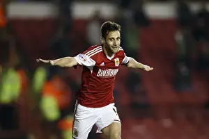 Gate Prints: Bristol City's Sam Baldock Scores Third Goal Against Port Vale in Sky Bet League One (2014)