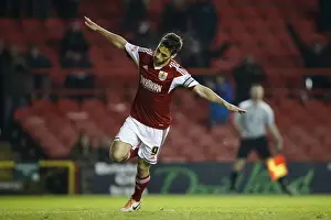 Bristol City's Sam Baldock Scores Third Goal vs Port Vale, Sky Bet League One, 2014