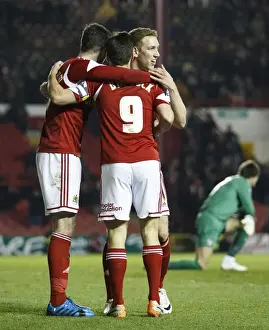 Gate Prints: Bristol City's Sam Baldock and Scott Wagstaff Celebrate 3-0 Goal Against Port Vale