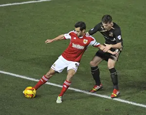 Bristol City V Crawley Town Prints: Bristol City's Sam Baldock Shields the Ball in Intense Football Action