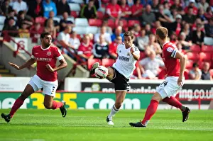 Barnsley V Bristol City Prints: Bristol City's Sam Baldock Squeezes Past Barnsley Defenders Scott Golbourne and Scott Wiseman