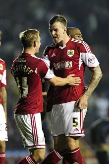 Round 2 Prints: Bristol City's Scott Wagstaff and Aden Flint Celebrate Goal vs Crystal Palace