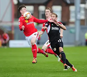 Crewe V Bristol City Prints: Bristol City's Scott Wagstaff Chases Down Crewe Alexandria's Oliver Turton in League One Showdown