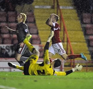 Images Dated 14th December 2013: Bristol City's Scott Wagstaff Denied by Rotherham Goalkeeper