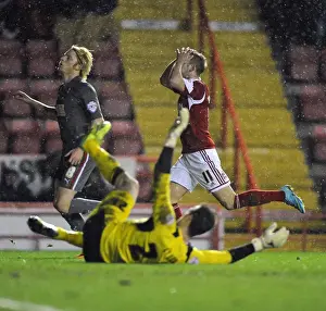 Bristol City V Rotherham United Prints: Bristol City's Scott Wagstaff Denied by Rotherham Goalkeeper