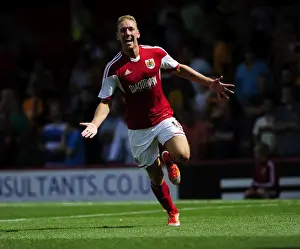 Bristol City's Scott Wagstaff Euphorically Celebrates Goal Against Bradford City, Sky Bet League One (August 3, 2013)