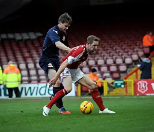 Bristol City V Walsall Prints: Bristol City's Scott Wagstaff Fends Off Walsall's Andy Taylor in Sky Bet League One Clash at Ashton Gate