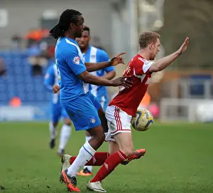 Colchester United V Bristol City Prints: Bristol City's Scott Wagstaff Fouled by Colchester United's Marcus Bean during Sky Bet League One Match