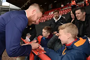 Bristol City's Scott Wagstaff Signs Autographs for Adoring Fans at Ashton Gate Stadium