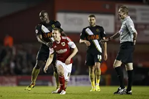 Gate Prints: Bristol City's Scott Wagstaff Smiles After Foul by Port Vale's Anthony Griffith during Sky Bet League One Match