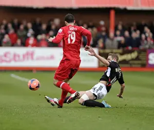 Bristol City's Scott Wagstaff Tackles Tamworth's Tony Capaldi in FA Cup Second Round Clash