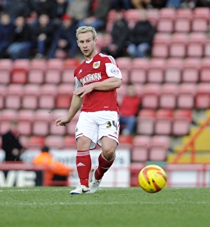 Bristol City's Simon Gillett in Action against Stevenage, Sky Bet League One, December 2013